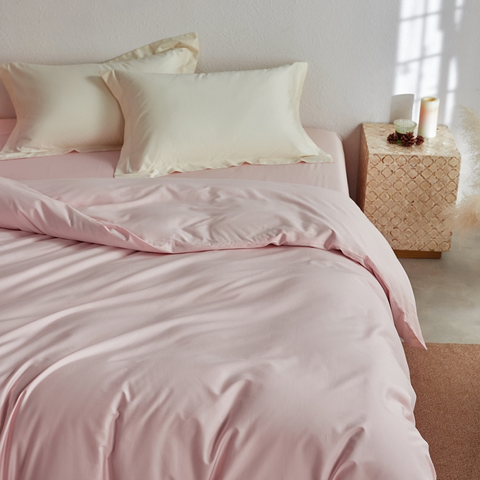 91家纺网 家纺一手货源 找家纺 轩和家居 2025新款50S贡缎长绒棉纯棉单被套单品被套被套单件 夏恋粉