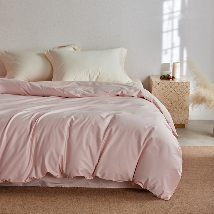 91家纺网 家纺一手货源 找家纺 轩和家居 2025新款50S贡缎长绒棉纯棉单被套单品被套被套单件 夏恋粉