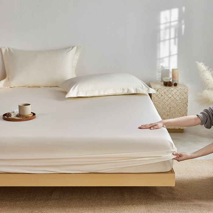 轩和家居 2025新款50S贡缎长绒棉纯棉单床笠单品床笠床笠单件 奶芋黄