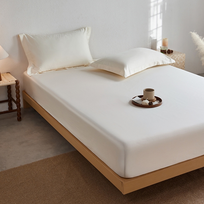 91家纺网 家纺一手货源 找家纺 轩和家居 2025新款50S贡缎长绒棉纯棉单床笠单品床笠床笠单件 奶芋黄