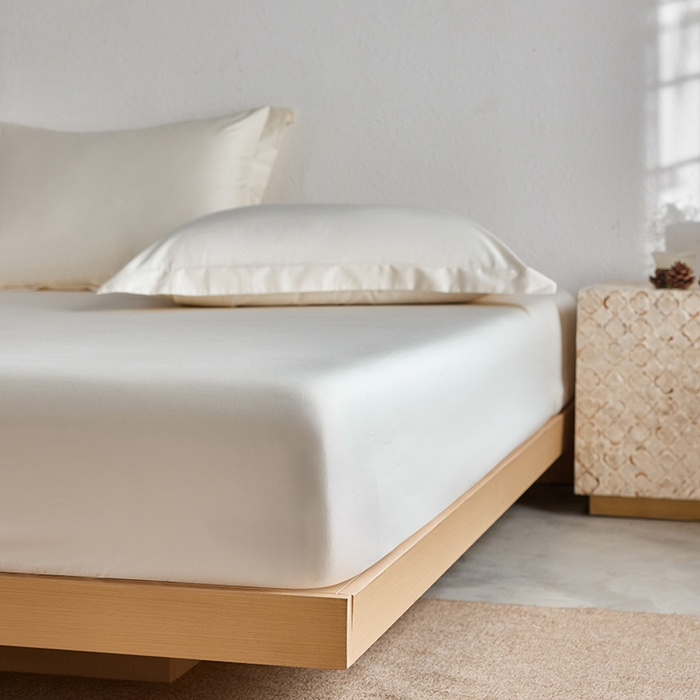 91家纺网 家纺一手货源 找家纺 轩和家居 2025新款50S贡缎长绒棉纯棉单床笠单品床笠床笠单件 奶芋黄