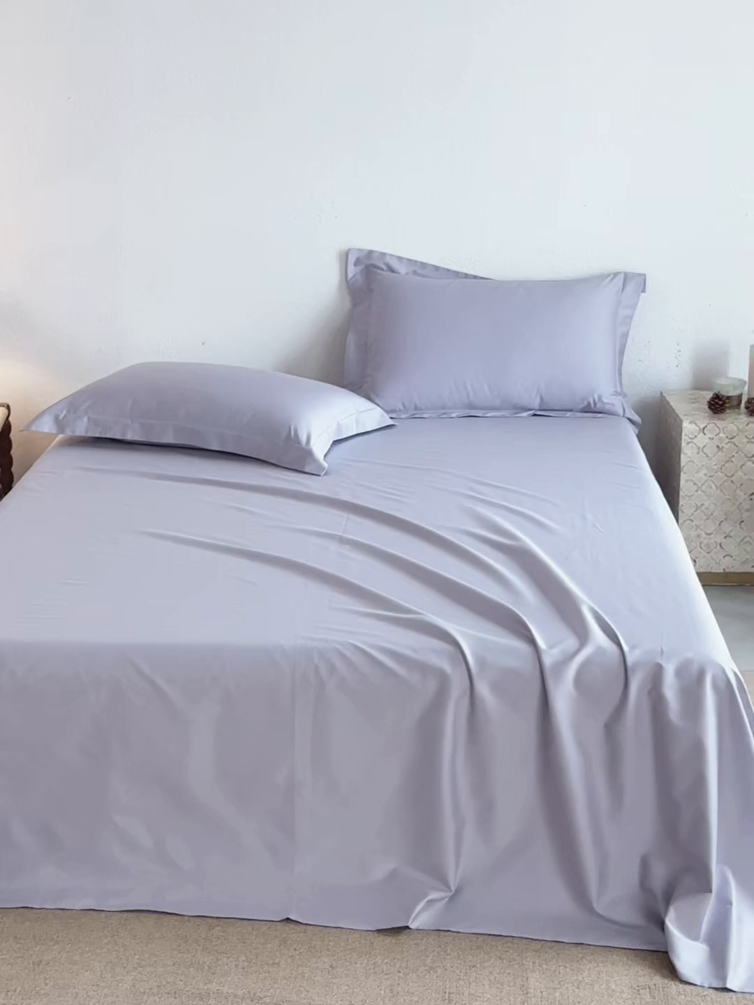 91家纺网 家纺一手货源 找家纺 轩和家居 2025新款50S贡缎长绒棉纯棉单床单单品床单床单单件 仙仙紫