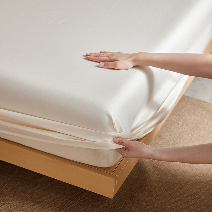 91家纺网 家纺一手货源 找家纺 轩和家居 2025新款50S贡缎长绒棉纯棉单床笠单品床笠床笠单件 奶芋黄