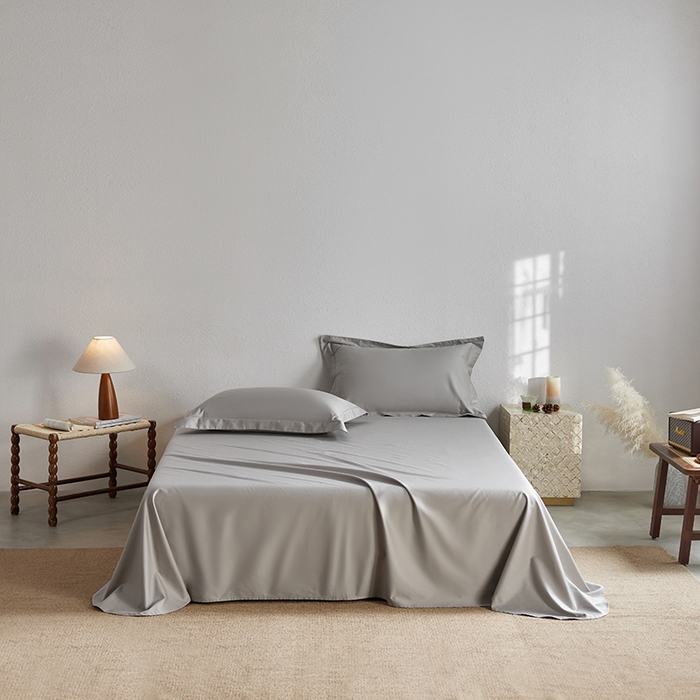 轩和家居 2025新款50S贡缎长绒棉纯棉单床单单品床单床单单件 雅士灰