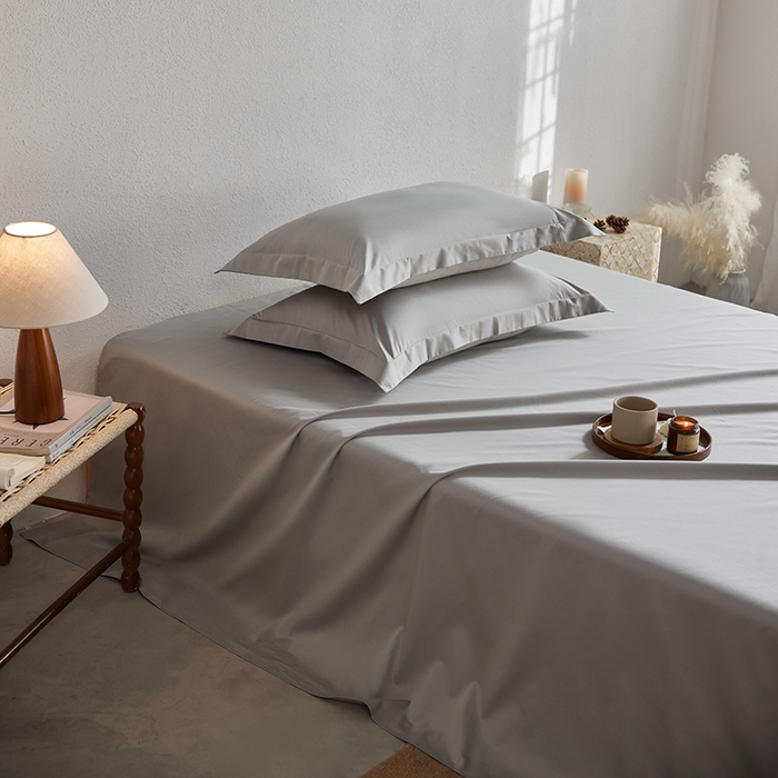 91家纺网 家纺一手货源 找家纺 轩和家居 2025新款50S贡缎长绒棉纯棉单床单单品床单床单单件 雅士灰