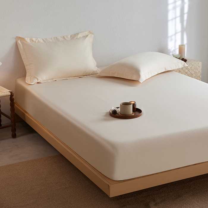 91家纺网 家纺一手货源 找家纺 轩和家居 2025新款50S贡缎长绒棉纯棉单床笠单品床笠床笠单件 浅香槟