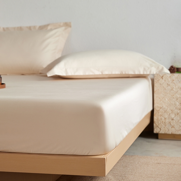 91家纺网 家纺一手货源 找家纺 轩和家居 2025新款50S贡缎长绒棉纯棉单床笠单品床笠床笠单件 浅香槟