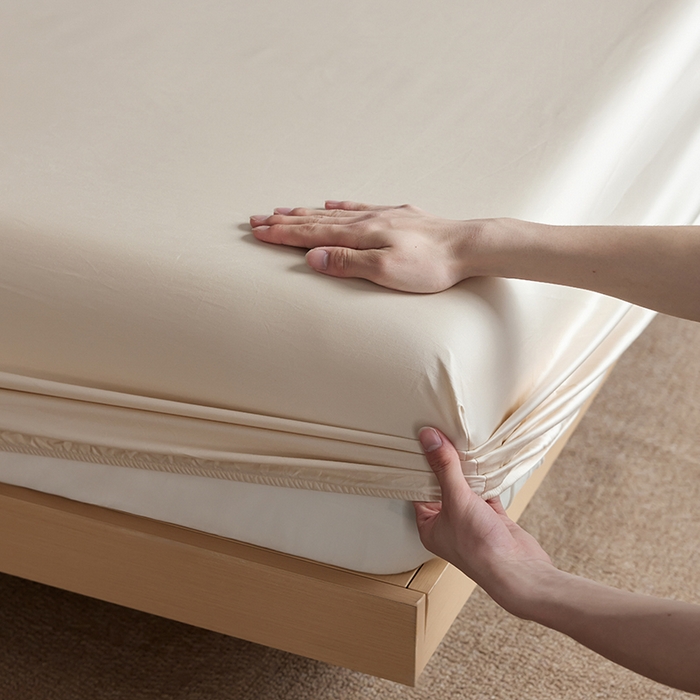 91家纺网 家纺一手货源 找家纺 轩和家居 2025新款50S贡缎长绒棉纯棉单床笠单品床笠床笠单件 浅香槟