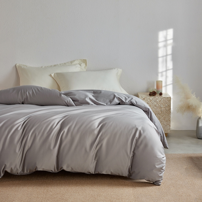 91家纺网 家纺一手货源 找家纺 轩和家居 2025新款50S贡缎长绒棉纯棉单被套单品被套被套单件 雅士灰