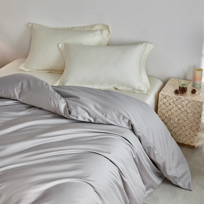 91家纺网 家纺一手货源 找家纺 轩和家居 2025新款50S贡缎长绒棉纯棉单被套单品被套被套单件 雅士灰