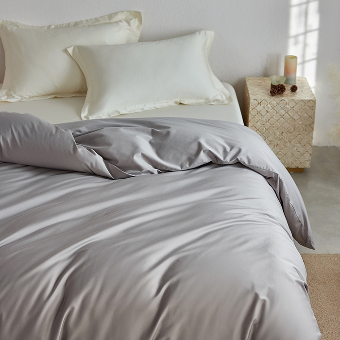 91家纺网 家纺一手货源 找家纺 轩和家居 2025新款50S贡缎长绒棉纯棉单被套单品被套被套单件 雅士灰