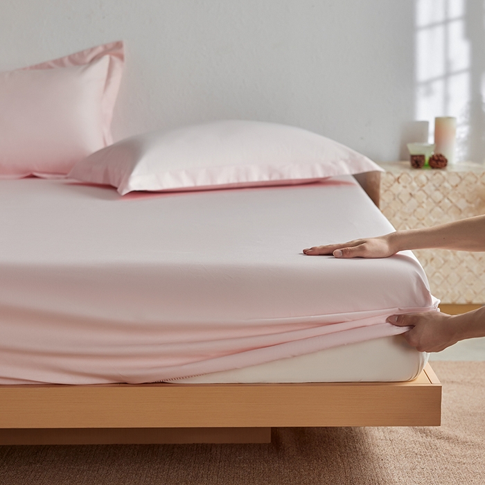 轩和家居 2025新款50S贡缎长绒棉纯棉单床笠单品床笠床笠单件 夏恋粉