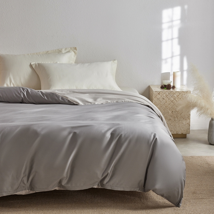 91家纺网 家纺一手货源 找家纺 轩和家居 2025新款50S贡缎长绒棉纯棉单被套单品被套被套单件 雅士灰+迷雾灰