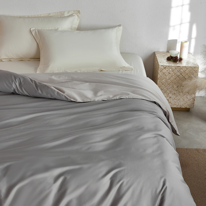 91家纺网 家纺一手货源 找家纺 轩和家居 2025新款50S贡缎长绒棉纯棉单被套单品被套被套单件 雅士灰+迷雾灰