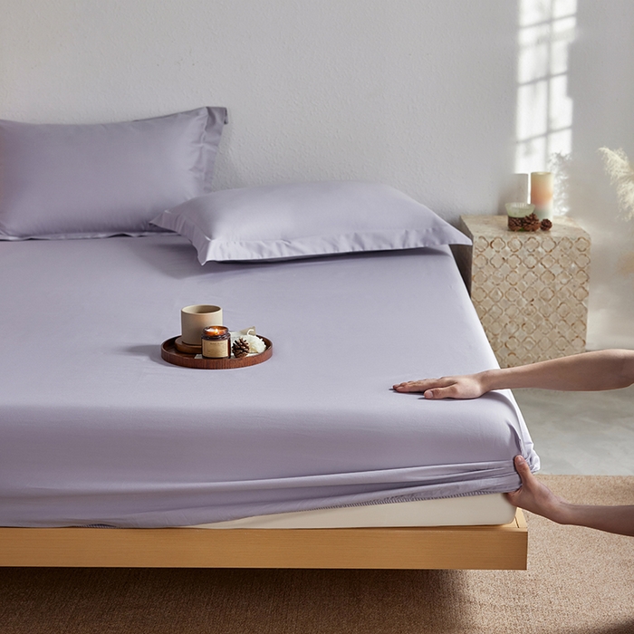 轩和家居 2025新款50S贡缎长绒棉纯棉单床笠单品床笠床笠单件 仙仙紫