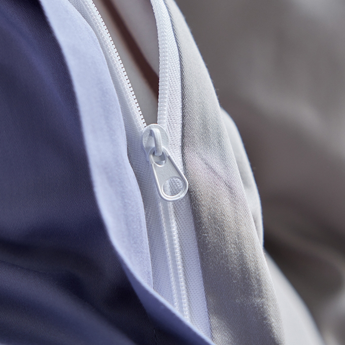 91家纺网 家纺一手货源 找家纺 轩和家居 2025新款50S贡缎长绒棉纯棉四件套 海茵蓝+雅士灰