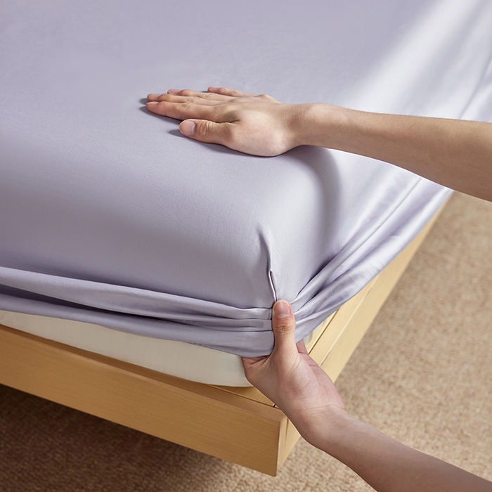 91家纺网 家纺一手货源 找家纺 轩和家居 2025新款50S贡缎长绒棉纯棉单床笠单品床笠床笠单件 仙仙紫