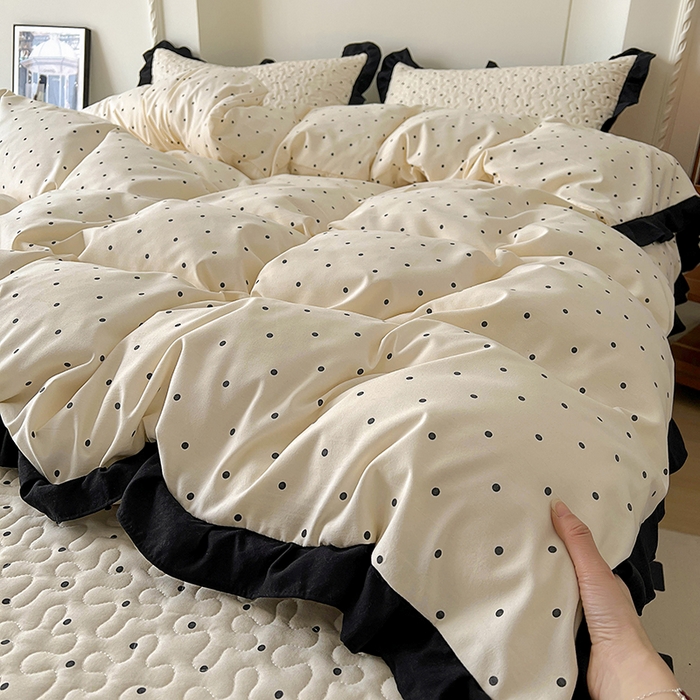 美梦家纺 2025新款法式赫本风水洗棉床盖四件套系列