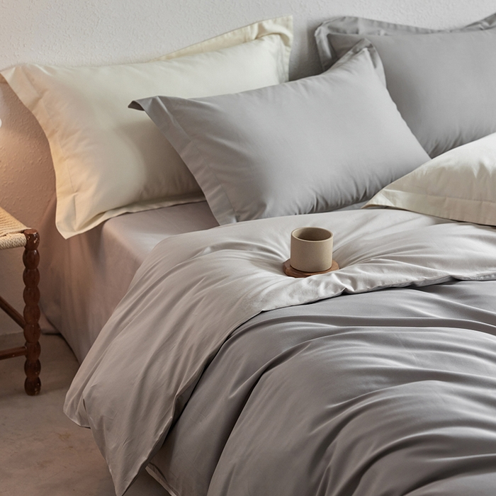 91家纺网 家纺一手货源 找家纺 轩和家居 2025新款50S贡缎长绒棉纯棉四件套 雅士灰+迷雾灰