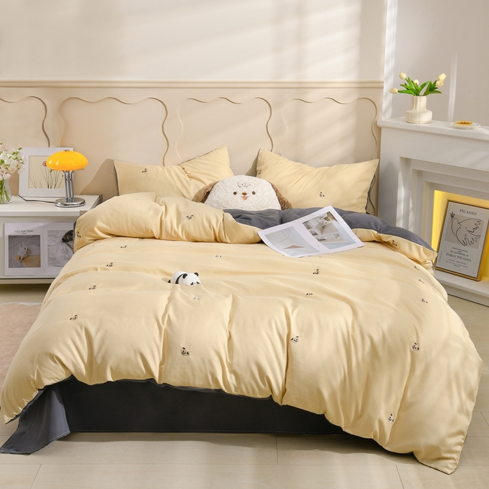 91家纺网 家纺一手货源 找家纺 （总）推推家纺 2025新款刺绣水洗棉小清新四件套