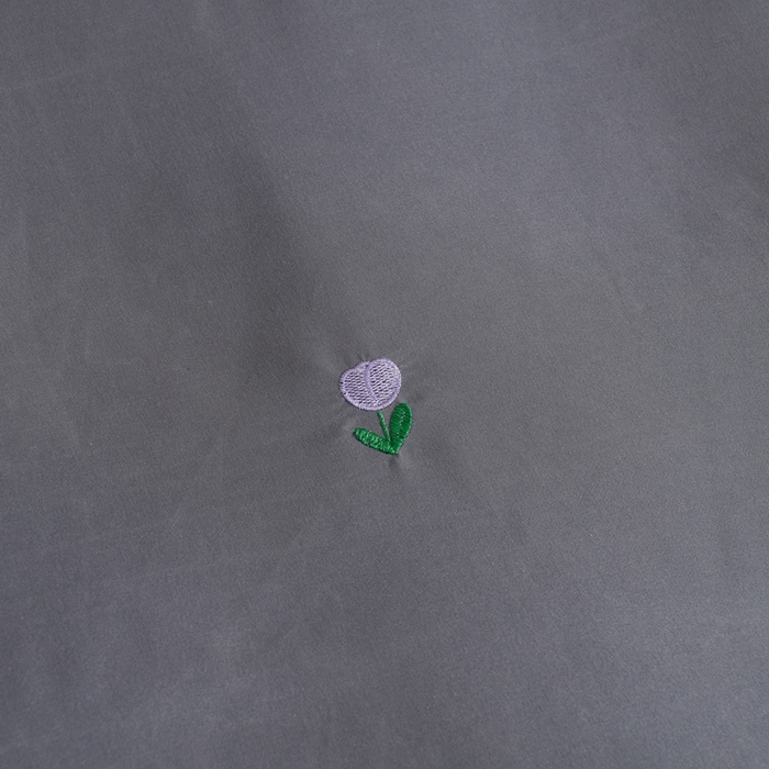 91家纺网 家纺一手货源 找家纺 推推家纺 2025新款刺绣水洗棉小清新四件套 郁金香-深灰+浅灰