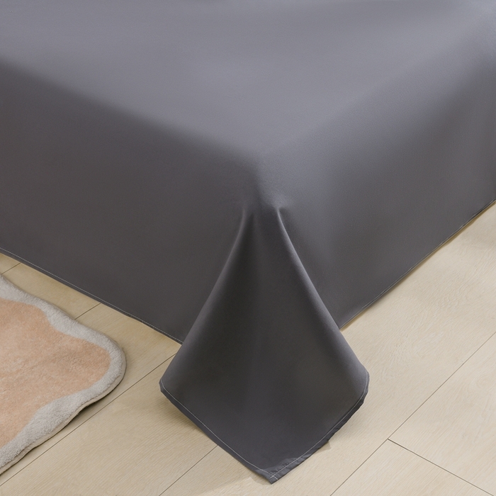 91家纺网 家纺一手货源 找家纺 推推家纺 2025新款刺绣水洗棉小清新四件套 熊头-米驼+深灰