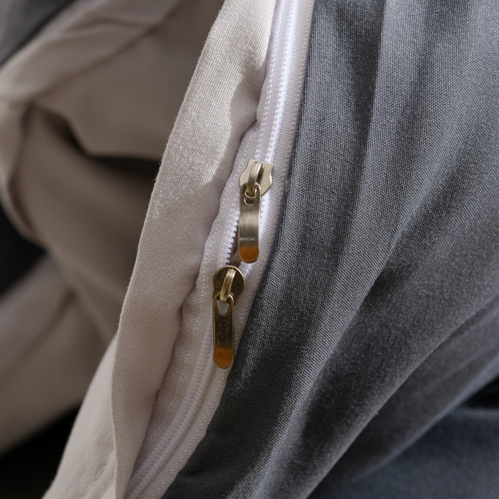 91家纺网 家纺一手货源 找家纺 推推家纺 2025新款刺绣水洗棉小清新四件套 郁金香-深灰+浅灰