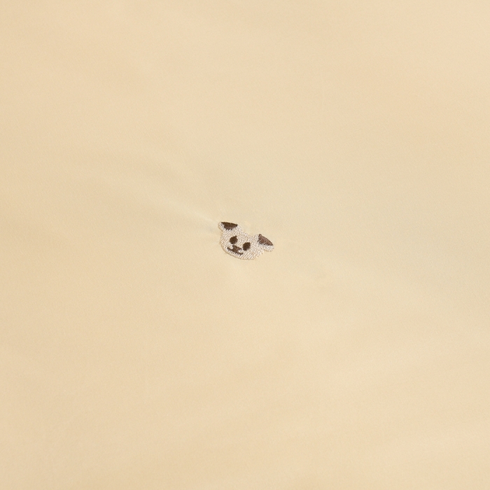 91家纺网 家纺一手货源 找家纺 推推家纺 2025新款刺绣水洗棉小清新四件套 熊头-米驼+深灰