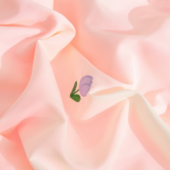 91家纺网 家纺一手货源 找家纺 推推家纺 2025新款刺绣水洗棉小清新四件套 郁金香-米白+浅玉