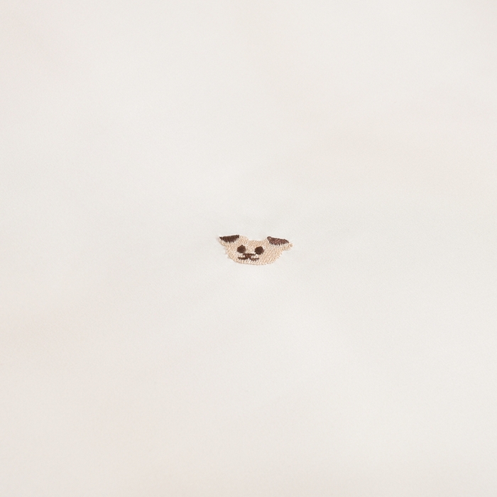 91家纺网 家纺一手货源 找家纺 推推家纺 2025新款刺绣水洗棉小清新四件套 熊头-米白+浅玉