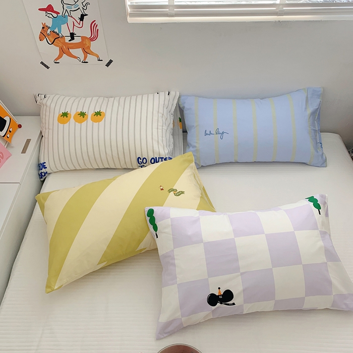 91家纺网 家纺一手货源 找家纺 柚可家居 2024新款活性印花ins多巴胺单枕套1 宁夏