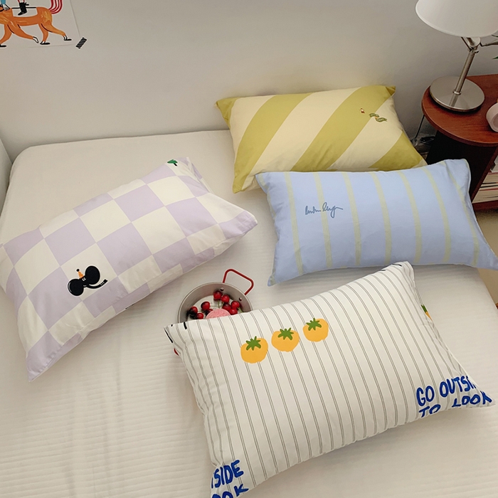 91家纺网 家纺一手货源 找家纺 柚可家居 2024新款活性印花ins多巴胺单枕套1 宁夏