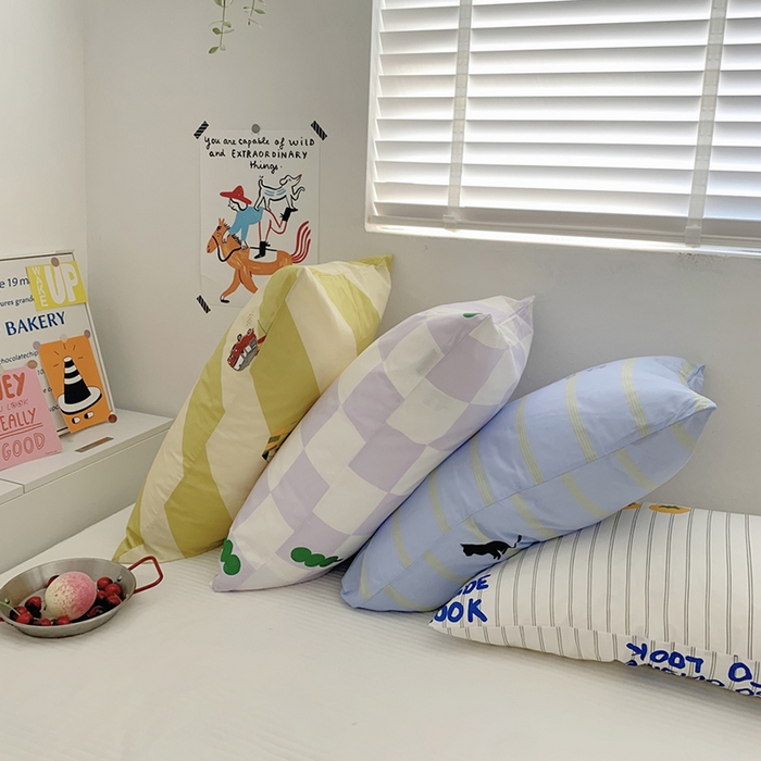 91家纺网 家纺一手货源 找家纺 柚可家居 2024新款活性印花ins多巴胺单枕套1 宁夏