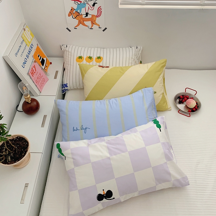 91家纺网 家纺一手货源 找家纺 柚可家居 2024新款活性印花ins多巴胺单枕套1 宁夏