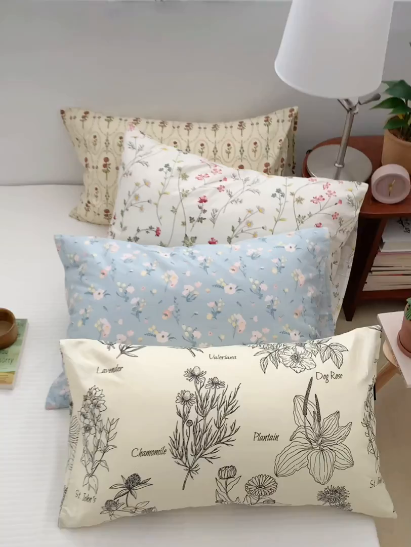 91家纺网 家纺一手货源 找家纺 （总）柚可家居 2024新款全棉40支花卉枕套2实拍图