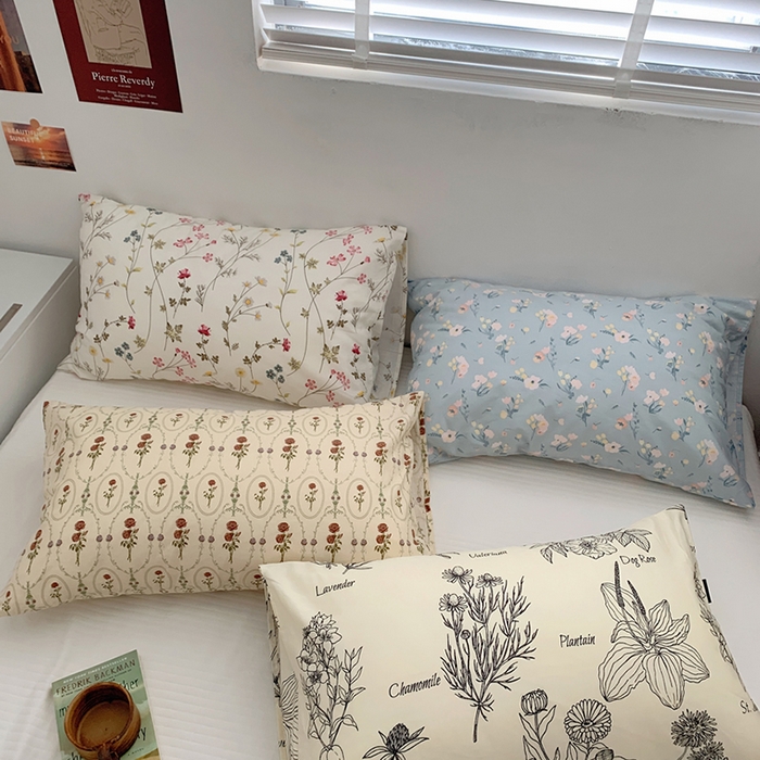 91家纺网 家纺一手货源 找家纺 柚可家居 2024新款全棉40支花卉枕套2实拍图 暮秋