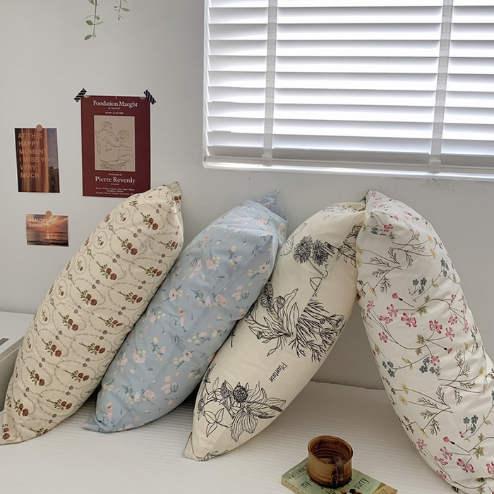 91家纺网 家纺一手货源 找家纺 柚可家居 2024新款全棉40支花卉枕套2实拍图 凝香