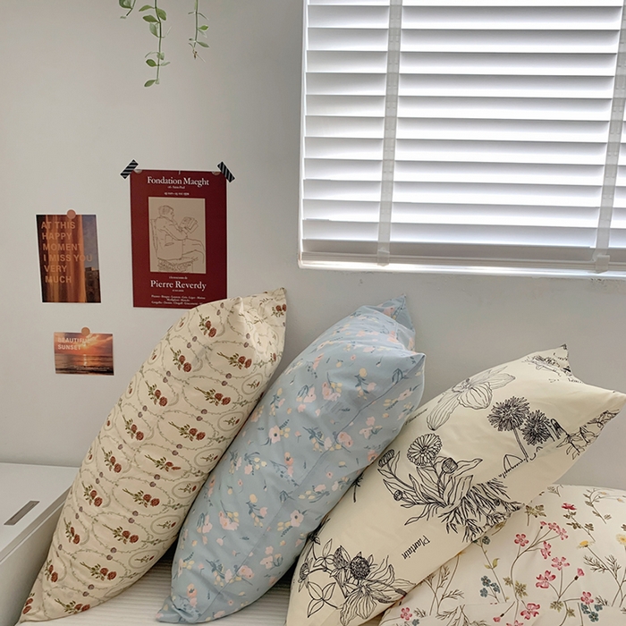 91家纺网 家纺一手货源 找家纺 柚可家居 2024新款全棉40支花卉枕套2实拍图 凝香