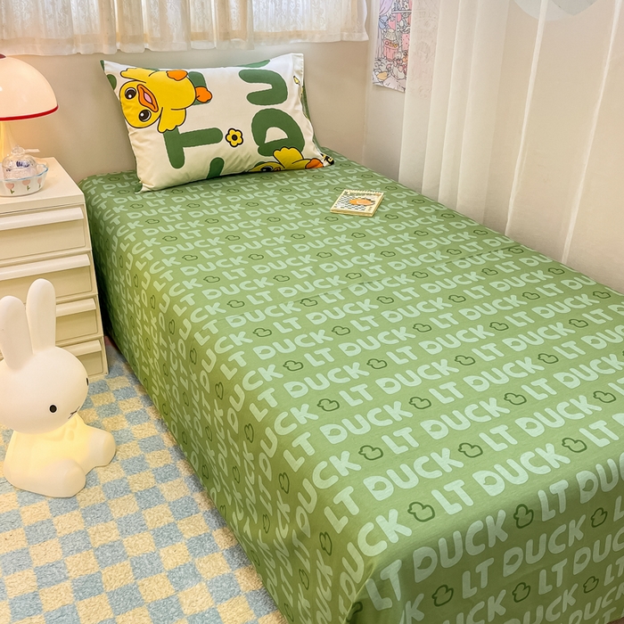 91家纺网 家纺一手货源 找家纺 简宜2023新款13070纯棉全棉40支斜纹卡通小清新学生三件套四件套