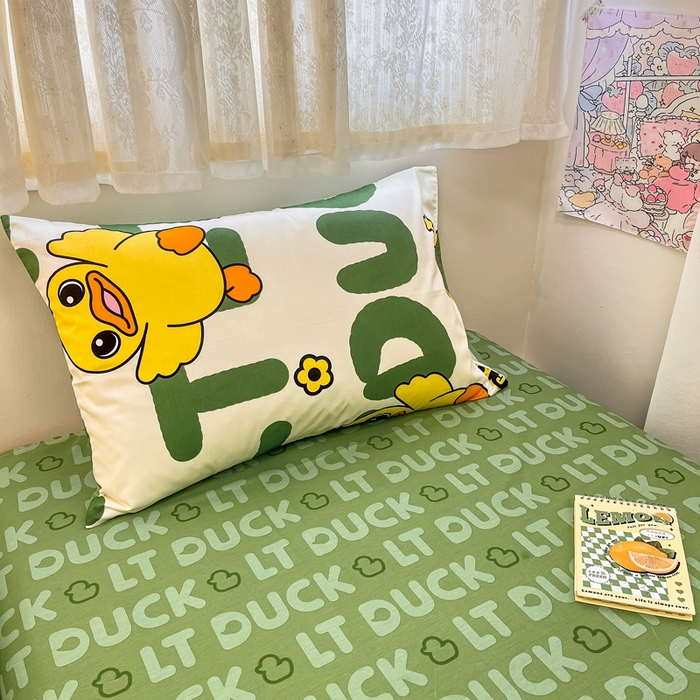 91家纺网 家纺一手货源 找家纺 简宜2023新款13070纯棉全棉40支斜纹卡通小清新学生三件套四件套