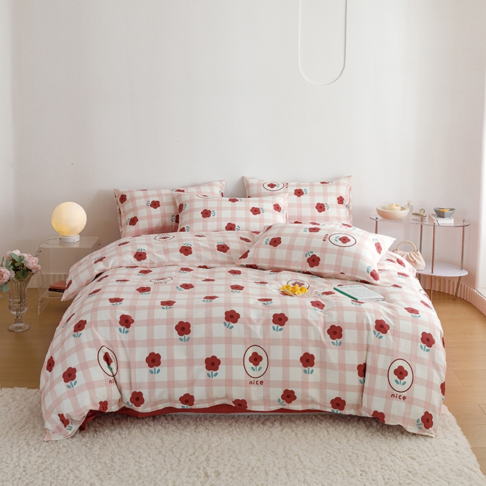 91家纺网 家纺一手货源 找家纺 （总）简宜家居 2023新款小清新卡通纯棉全棉斜纹四件套