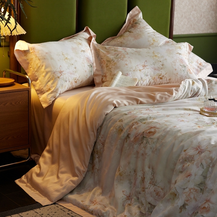 91家纺网 家纺一手货源 找家纺 （总）云胡2025新款莱赛尔纤维四件套-花吟