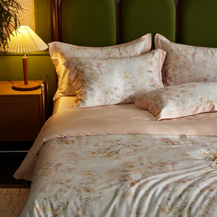 91家纺网 家纺一手货源 找家纺 （总）云胡2025新款莱赛尔纤维四件套-花吟