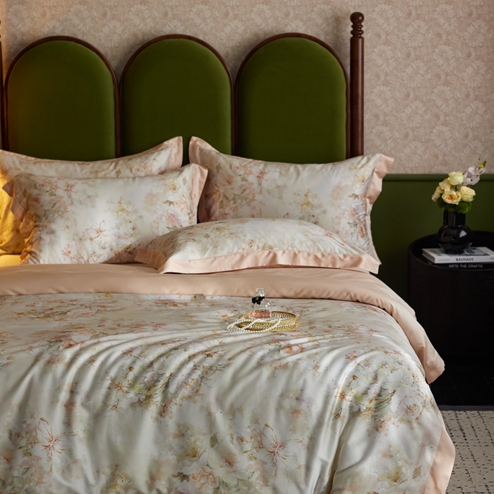 91家纺网 家纺一手货源 找家纺 （总）云胡2025新款莱赛尔纤维四件套-花吟