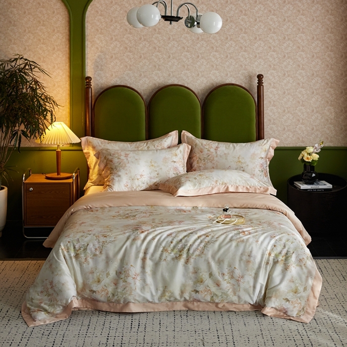 91家纺网 家纺一手货源 找家纺 （总）云胡2025新款莱赛尔纤维四件套-花吟