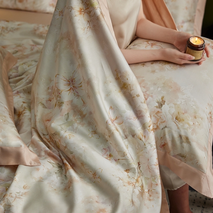 91家纺网 家纺一手货源 找家纺 （总）云胡2025新款莱赛尔纤维四件套-花吟