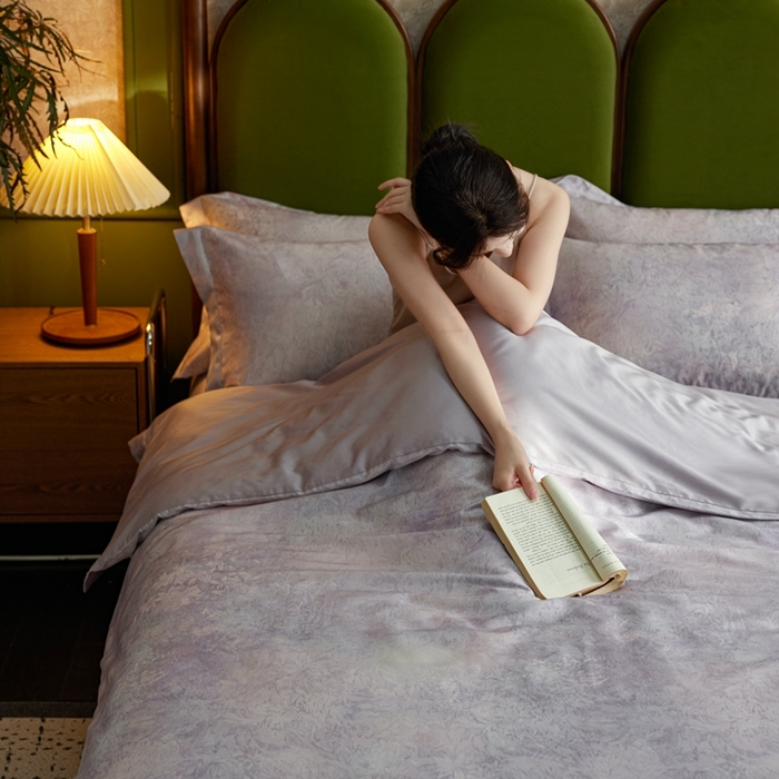 91家纺网 家纺一手货源 找家纺 （总）云胡2025新款莱赛尔纤维四件套-轻澜