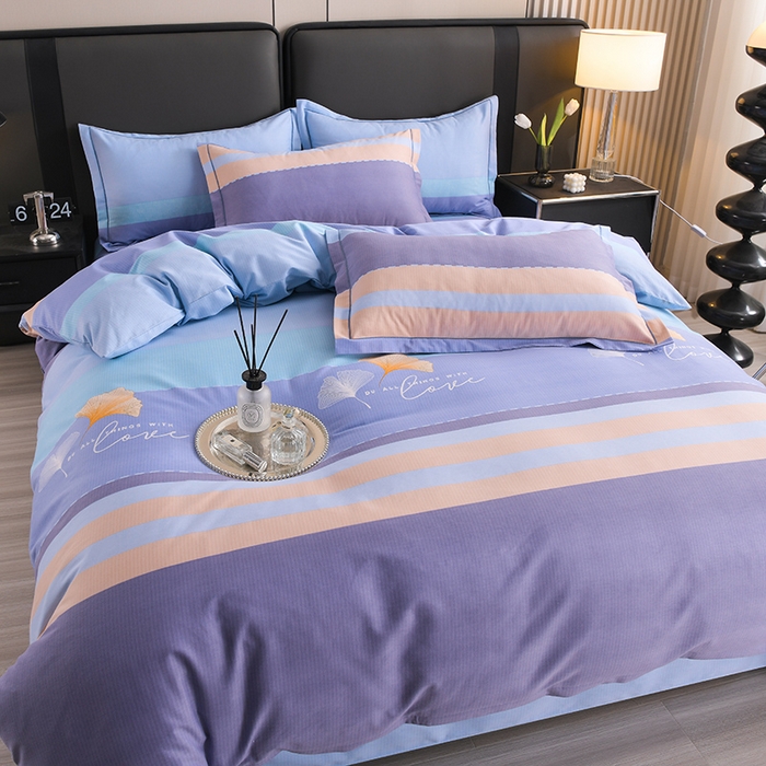 91家纺网 家纺一手货源 找家纺 润淳 2025全棉磨毛套件单品系列 加厚磨毛单床单 若雨千叶 兰