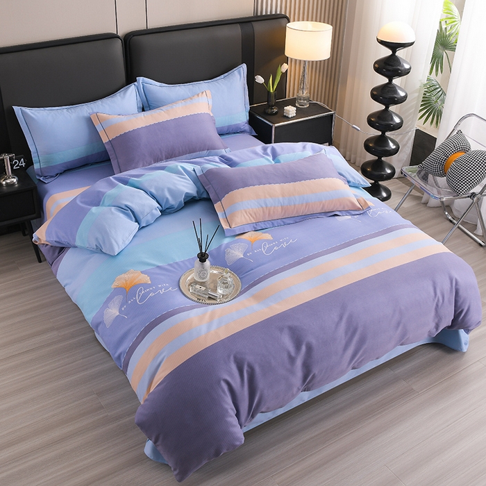 91家纺网 家纺一手货源 找家纺 润淳 2025全棉磨毛套件单品系列 加厚磨毛单床单 若雨千叶 兰