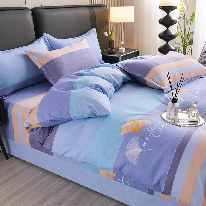 91家纺网 家纺一手货源 找家纺 润淳 2025全棉磨毛套件单品系列 加厚磨毛单床单 若雨千叶 兰